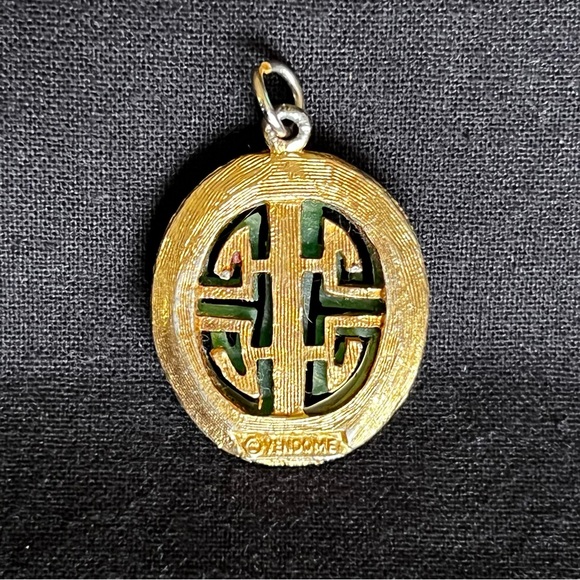 Vendome Faux Jade Carved Pendant - Picture 5 of 11